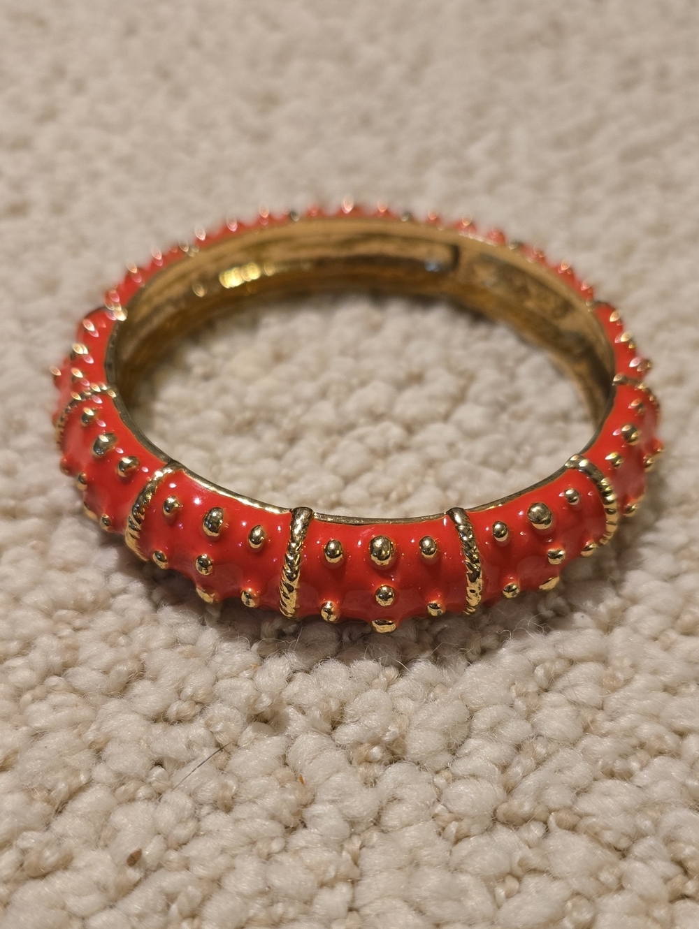 Lilly Pulitzer Gold-Tone Coral Studded Enamel Bangle Bracelet